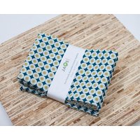 Große Bio Stoffservietten - 4Er Set | N1937 Blaue Kreise Moderne Wiederverwendbare Große Bio Stoffservietten - 4Er Set | N1937 Blaue Kreise Moderne Wiederverwendbare von JAQSstudio