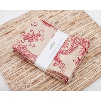 Große Stoffservietten - 4Er Set | N1682 Beige Pristine Paisley Moderne Wiederverwendbare von JAQSstudio