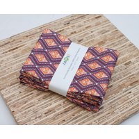 Große Stoffservietten - 4Er Set | N1831 Lila Moderne Wiederverwendbare von JAQSstudio