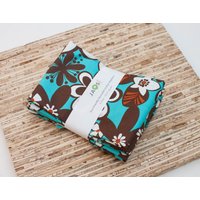 Große Stoffservietten - 4Er Set | N3654 Satchi Bright Aqua Flower Moderne Wiederverwendbare von JAQSstudio