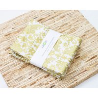 Große Stoffservietten - 4Er Set | N3716 Metallic Gold Gelb Medaillon Moderne Wiederverwendbare Große Stoffservietten - 4Er Set | N3716 Metallic Gold Gelb Medaillon Moderne Wiederverwendbare von JAQSstudio