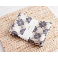 Große Stoffservietten - 4Er Set | N4162 Beige Karierte Moderne Wiederverwendbare von JAQSstudio