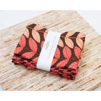 Große Stoffservietten - 4Er Set | N4567 Braun Orange Moderne Wiederverwendbare von JAQSstudio
