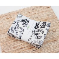 Große Stoffservietten - 4Er Set | N4750 Lokaler Bauernmarkt Worte Moderne Wiederverwendbare von JAQSstudio