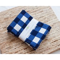 Große Stoffservietten - 4Er Set | N5547 Gingham Kariert Blau Wiederverwendbare Große Stoffservietten - 4Er Set | N5547 Gingham Kariert Blau Wiederverwendbare von JAQSstudio