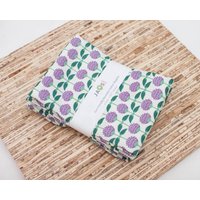 Große Stoffservietten - 4Er Set | N6070 Lila Kleeblume Moderne Wiederverwendbare von JAQSstudio