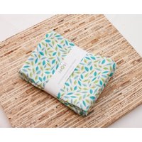 Große Stoffservietten - 4Er Set | N7738 Aqua Grüne Blätter Moderne Wiederverwendbare Große Stoffservietten - 4Er Set | N7738 Aqua Grüne Blätter Moderne Wiederverwendbare von JAQSstudio