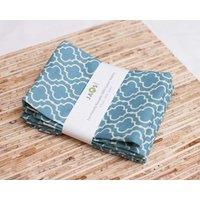 Große Stoffservietten - 4Er Set | N869 Blaue Fliesen Moderne Wiederverwendbare Große Stoffservietten - 4Er Set | N869 Blaue Fliesen Moderne Wiederverwendbare von JAQSstudio