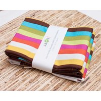 Große Stoffservietten - 4Er Set | N962 Bunte Streifen Moderne Wiederverwendbare von JAQSstudio