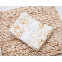 Große Stoffservietten - 4Er-Set | Nc289 Golden Color Leaf Outline Wiederverwendbare von JAQSstudio