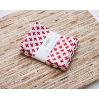 Kleine Stoffservietten - 4Er Set | N3430S Rot Petite Fleur Moderne Wiederverwendbare Kleine Stoffservietten - 4Er Set | N3430S Rot Petite Fleur Moderne Wiederverwendbare von JAQSstudio