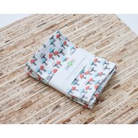 Kleine Stoffservietten - 4Er Set | N6760S Pilze Moderne Wiederverwendbare von JAQSstudio