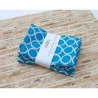 Kleine Stoffservietten - 4Er Set | N868S Aqua Circle Moderne Wiederverwendbare Kleine Stoffservietten - 4Er Set | N868S Aqua Circle Moderne Wiederverwendbare von JAQSstudio