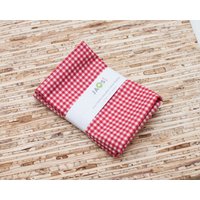 Kleine Stoffservietten - 4Er-Set | Nc525S Kirschroter Kleiner Karierter Druck Moderne Wiederverwendbare Baumwollstoff-Servietten von JAQSstudio