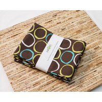 Sale - Große Bio Stoffservietten 4Er Set | N2094 Monaco Kreise Braun Wiederverwendbare von JAQSstudio