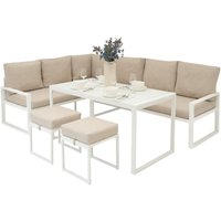 Monster Shop - Gartenmöbel Set Weiß Aluminium mit Rattan Aufbewahrungsbox Schwarz 582L – Sofa von MONSTER SHOP
