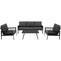 Outdoor Aluminium 4-teiliges Möbelset Garten Sofa Tisch Stühle Anthrazitgrau von MONSTER SHOP