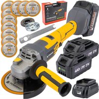 Akku-Winkelschleifer 4.0 Ah 125mm mit 6 Stufen der Geschwindigkeitsregulierung Schleifmaschine mit 2 × LI-ION 21V Batterien und 10 Metall-Trennscheibe Akku-Winkelschleifer 4.0 Ah 125mm mit 6 Stufen der Geschwindigkeitsregulierung Schleifmaschine mit 2 × LI-ION 21V Batterien und 10 Metall-Trennscheibe von JARDIBRICODECO