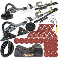 Gipsschleifer Langhalsschleifer 1450W 225mm Teleskop Deckenschleifer Wandschleifer Trockenbauschleifer mit LED lampe und Satz Schleifpapier von JARDIBRICODECO