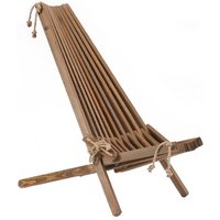 Jardinion - Garten Relax Liege, Holzstuhl, Gartenstuhl Ohne Kissen, Klappstuhl Holz für Garten, Terrasse oder Balkon, aus Kiefernholz - Braun von JARDINION