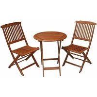 Jardinion - Balkonmöbel Set Prag Balkontisch Balkonstühle Balkonmöbel klappbar Set 3-teilig Braun, 3-teilig für 2 Personen von JARDINION
