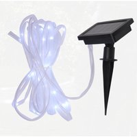 Solarlichterkette Gartenlichterkette Lichterkette für draußen 50 LEDs 7m Transparent, Balkonlichterkette von JARDINION