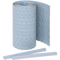 Jardinion - Sichtschutzstreifen Rattan Optik inklusive Befestigungsclips - 250 x 19cm Hellgrau mit 2 Befestigungsclips von JARDINION