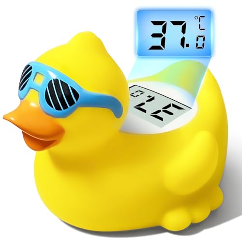 JARMAPOZ Baby-Badethermometer mit Ente, Bade- und Raumtemperaturthermometer für Neugeborene, schwimmendes Sicherheitsspielzeug, Badewannenthermometer für Kleinkinder JARMAPOZ Baby-Badethermometer mit Ente, Bade- und Raumtemperaturthermometer für Neugeborene, schwimmendes Sicherheitsspielzeug, Badewannenthermometer für Kleinkinder von JARMAPOZ
