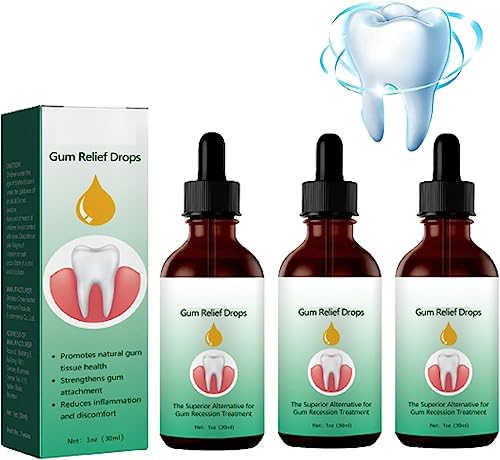 Zahnfleischnachwuchs-Tropfen Von Dentizen,Gum Relief Drops,Zahnfleischtherapieöl,Receding Gum Repair Serum Verjüngen Sie Ihr Zahnfleisch Ganz Einfach Relief Gum Sensitivity and Bleeding Gums (3 Pcs) von JARMAY