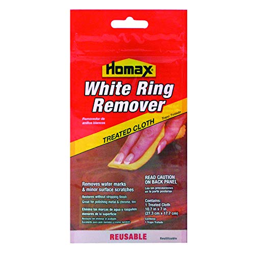 Homax Group Homax Gruppe 2236 Möbel-Ringentferner-Tuch, 17,8 cm, 27,9 cm, Frottee, Weiss/opulenter Garten, 1 Treated Cloth von Homax