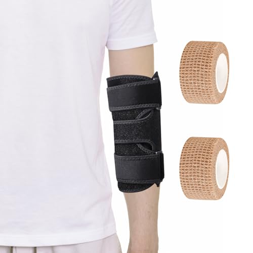 JASFLY Ellenbogenbandage, Bandage Ellenbogen mit Abnehmbaren Verstellbare Metall Schienen, Mit 2 Rollen Hautfarbe Bandage für Linken und Rechten Arm JASFLY Ellenbogenbandage, Bandage Ellenbogen mit Abnehmbaren Verstellbare Metall Schienen, Mit 2 Rollen Hautfarbe Bandage für Linken und Rechten Arm von JASFLY