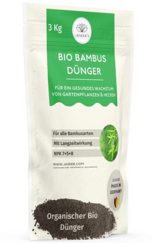 Bambus Dünger langzeit 3 Kg - 100% Langzeitdünger - Bambusdünger Granulat mit Eisen - Spezialdünger - Pflanzen-Dünger für Gartenbambus & Hecken - Bambus düngen im Freiland - Dünger Bambus von JASKER'S