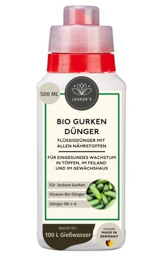 Bio Gurkendünger flüssig 10 L - 100% Bio-Dünger mit Vinasse & viel Kalium - Organischer Gemüsedünger für Gurken - Für Gewächshaus, Hochbeet & Freiland - Bio Zucchini Dünger flüssig von JASKER'S