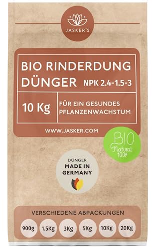 Bio Rinderdung Dünger 10Kg - Ideal als Naturdünger - 100% natürlich - Tierfreundlich von JASKER'S