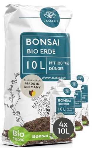 Bonsai Erde Indoor 40 L - Bonsaierde mit 100 Tage Startdünger - Ficus Erde & Bonsaierde Indoor - Ideal zum Umtopfen von Ficus Ginseng & Bonsai - Bonsaisubstrat - Bonsaierde Outdoor von JASKER'S