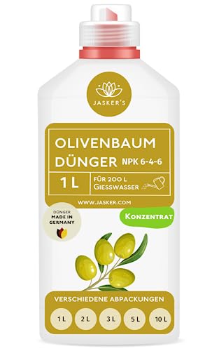 JASKER'S Olivenbaum-Dünger flüssig 1 L - Spezialdünger 100% Schnelldünger mit Eisen - Mediterraner Pflanzendünger - Dünger mediterrane Pflanzen - Olivenbaumdünger als Flüssigdünger von JASKER'S