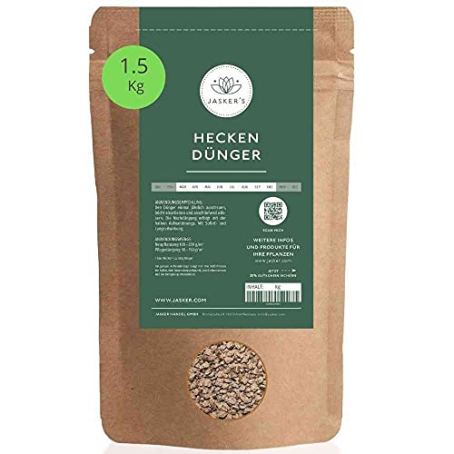 JASKERS® Heckendünger | Ideal Für Immergrüne Hecken & Perfekter Dünger Für Hainbuche, Liguster & Thuja | Mit Magnesium Für Grüne Blätter | 1,5kg von JASKER'S