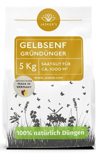 Senfsaat Gründüngung - Gelbsenf Gründüngung 5 Kg ca 1000m²- Beliebter GRÜNDÜNGER SAMEN im Winter - Als Zwischenfrucht Gründung im Herbst - Senfsamen für magere Böden - Gründung Samen Senfsaat Gründüngung - Gelbsenf Gründüngung 5 Kg ca 1000m²- Beliebter GRÜNDÜNGER SAMEN im Winter - Als Zwischenfrucht Gründung im Herbst - Senfsamen für magere Böden - Gründung Samen von JASKER'S