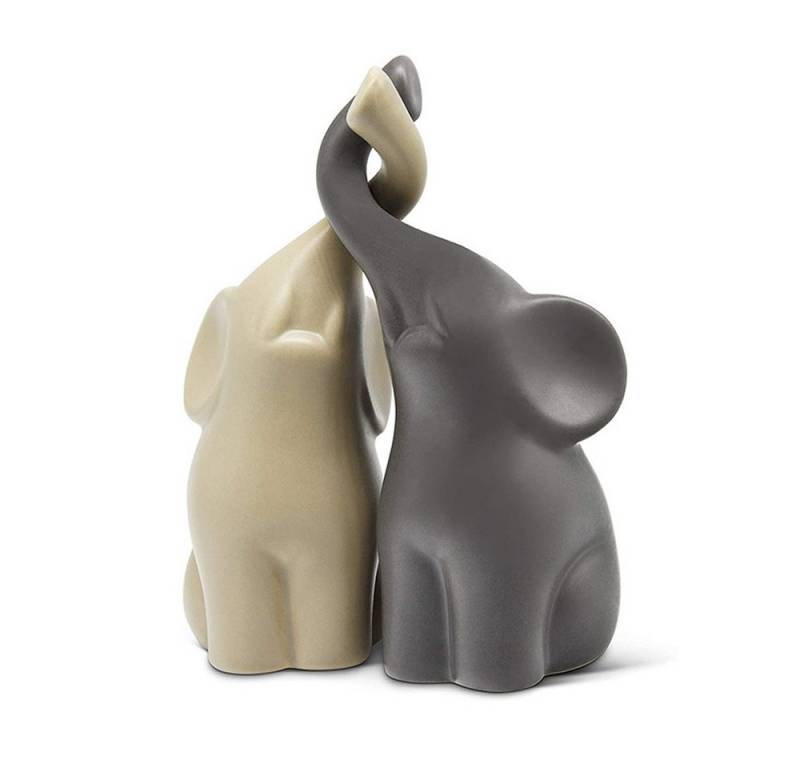 JASLIFE Dekoobjekt Elefantenpärchen, 2er Set, Keramik Deko – Tierfigur Elefant In Love (Dekofiguren-Set, 2-teiliges Set), Hochwertige Keramik, nordisches Design, harmonisches Elefantenpärchen von JASLIFE