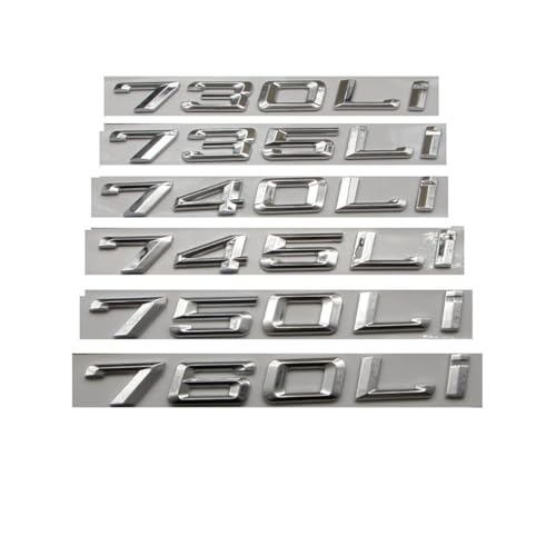JASMKL Chrom Silber Zahl Buchstaben Kofferraum Abzeichen Emblem Embleme Passend for BMW 7er Serie 745i 740i 750i 730Li 735Li 740Li 750Li 745Li 760Li(750Li) von JASMKLX