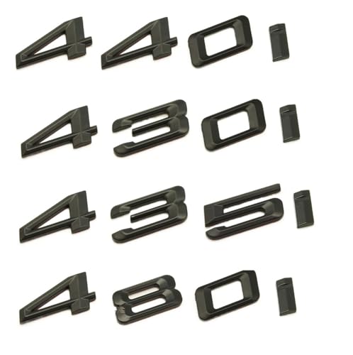JASMKL Mattschwarzes ABS, Zahl, Buchstaben, Wort, Kofferraum-Abzeichen, Emblem, Embleme, Passend for BMW 4er-Serie 420i 428i 430i 440i 435i 450i 480i(420i) von JASMKLX