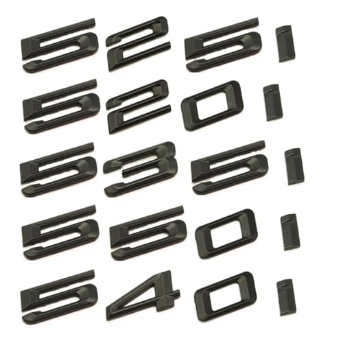 JASMKL Mattschwarzes ABS, Zahl, Buchstaben, Wort, Kofferraum-Abzeichen, Emblem, Embleme, Passend for BMW 5er-Serie 520i, 523i, 525i, 528i, 530i, 535i, 540i, 545i, 550i(540i) von JASMKLX