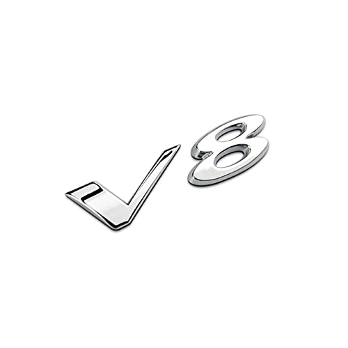 JASMKL Metall 3,0 5,0 V6 V8 RS R-Sport Logo Emblem Buchstaben Aufkleber Auto Tuning Passend for Jaguar XF XE XJ FEI PACE FDCEX Type Kofferraum(V8) von JASMKLX