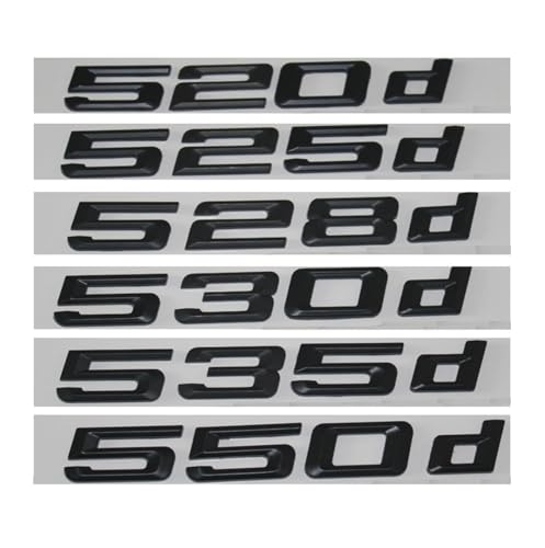 JASMKL Schwarz 520d 525d 528d 530d 535d 550d Buchstaben des hinteren Kofferraumdeckels Abzeichen Emblem Embleme Abzeichen Passend for BMW 5er E39 E60 E61 F10 F11(530d) von JASMKLX