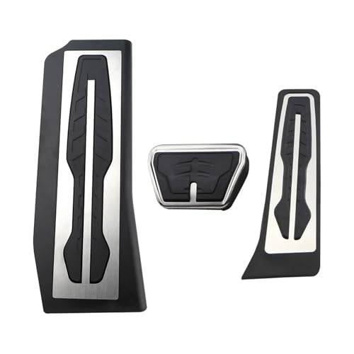 JASMKLX Auto Gaspedal Bremspedale Edelstahl Abdeckung Ruhepedale Passend for BMW 5er G30 G31 2017 2018 LHD(at with Rest Pedal) von JASMKLX