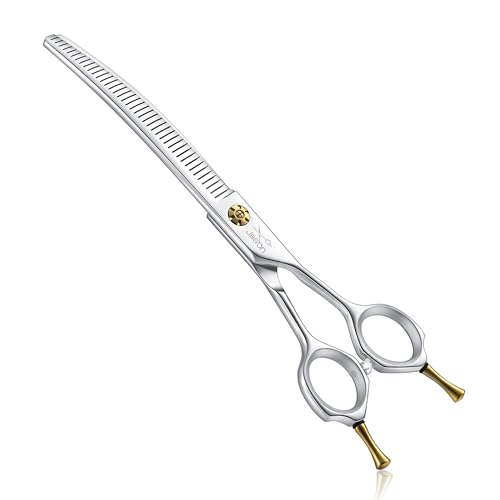 JASON 7” Effilierschere für Hunde - Profi Hundeschere, Ausdünnungsschere für Hunde, Japanisch 440C-Edelstahl Pflegeschere Professionelle Fellschere mit Verstellbarer Schraube (40 Zähne) JASON 7” Effilierschere für Hunde - Profi Hundeschere, Ausdünnungsschere für Hunde, Japanisch 440C-Edelstahl Pflegeschere Professionelle Fellschere mit Verstellbarer Schraube (40 Zähne) von JASON