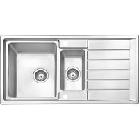 JASSFERRY Küchenspüle 1,5 Becken Einsatz, 970 x 500 x 205 mm Umkehrbarem Abtropffläche Waschbecken mit Abfallsieb von JASSFERRY