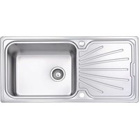 JASSFERRY Küchenspüle 1 Becken Einsatz, 1000 x 500 mm Umkehrbarem Abtropffläche Waschbecken mit Abfallsieb von JASSFERRY