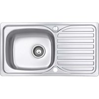 JASSFERRY Küchenspüle 1 Becken Einsatz, 800 x 440 mm Umkehrbarem Abtropffläche Waschbecken aus Edelstahl Einbau mit Abfallsieb von JASSFERRY
