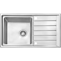 JASSFERRY Küchenspüle 1 Becken Einsatz, 86 x 50 x 21 cm Umkehrbarem Abtropffläche Waschbecken mit Abfallsieb von JASSFERRY